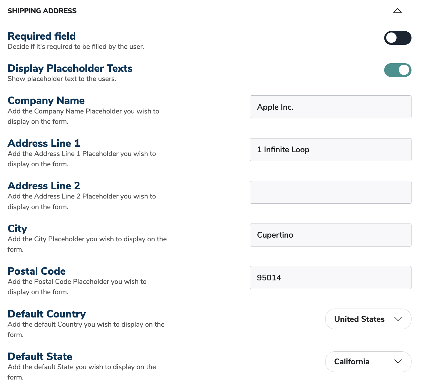Forms Shipping Address Block