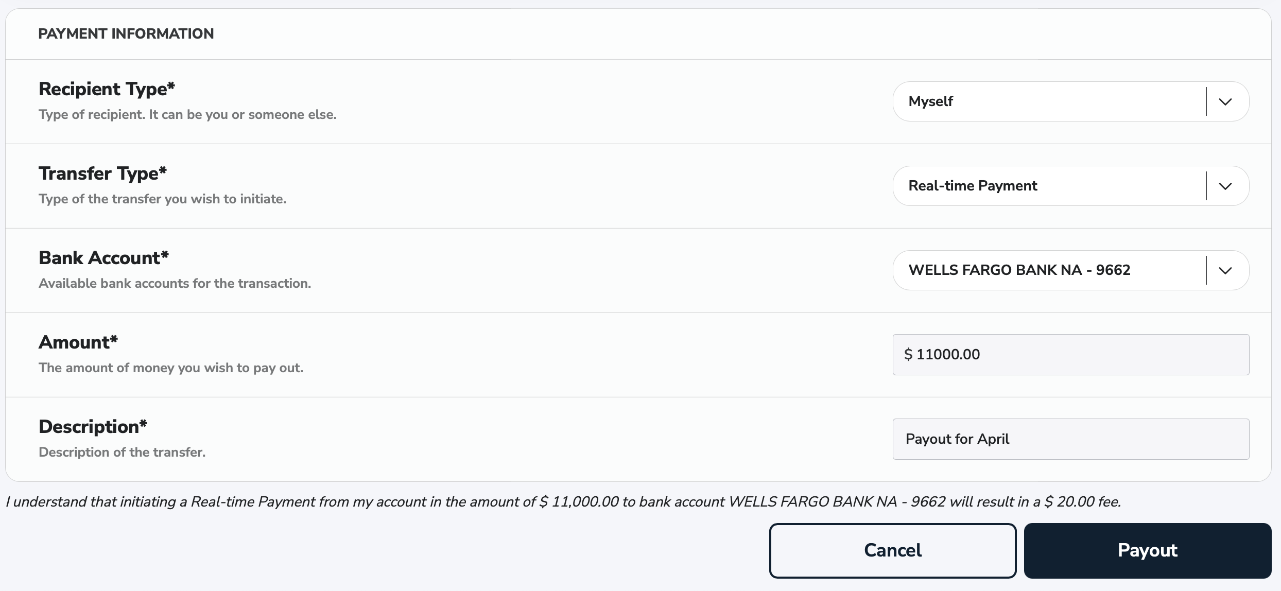 Wallet Real-time Payment