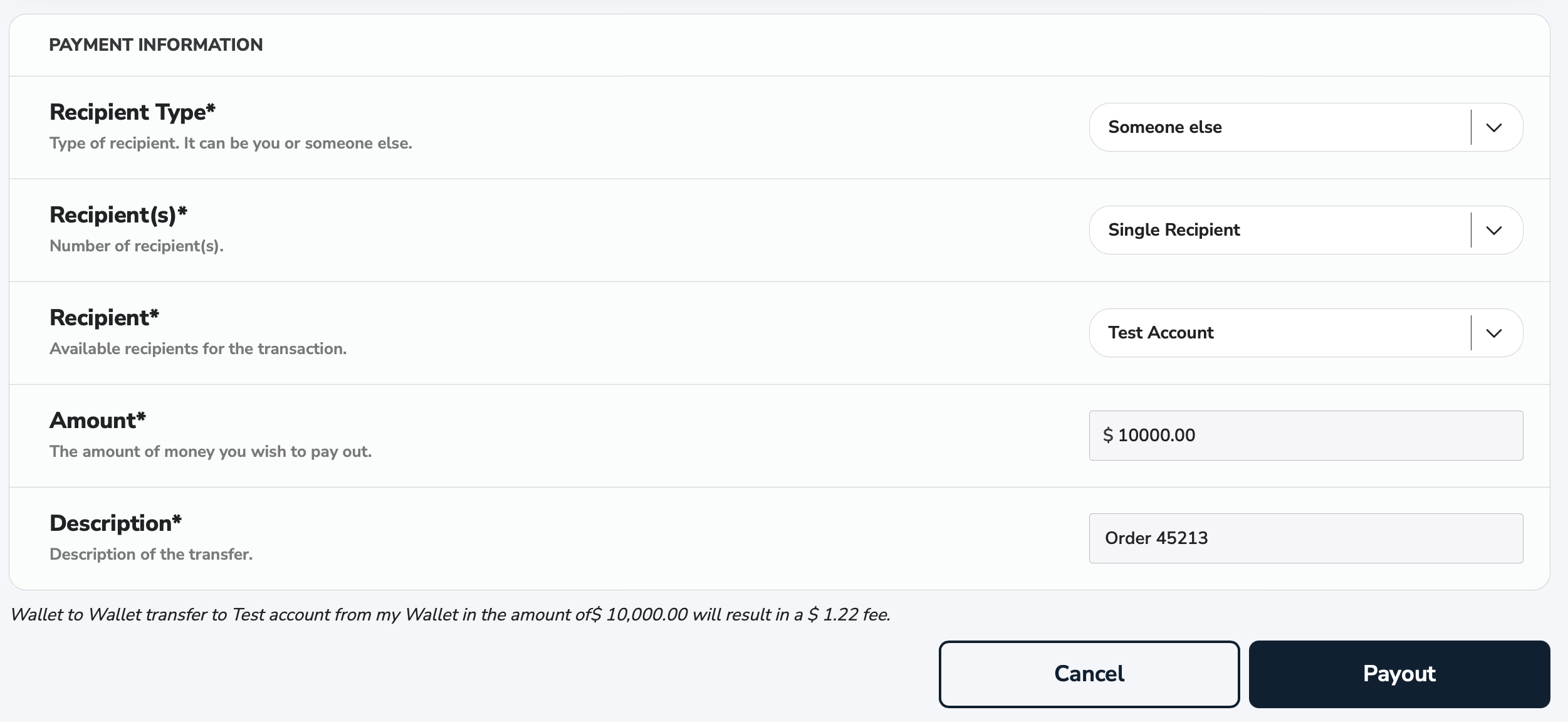 Wallet to Wallet transfer